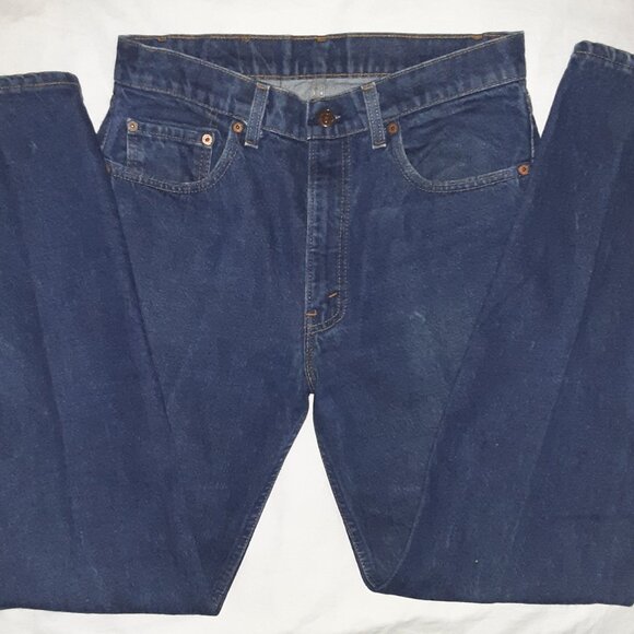 Men's Levi's 505-0217 * Dark-Wash Blue Jeans * Nice, Going-out Jeans * - Picture 5 of 9